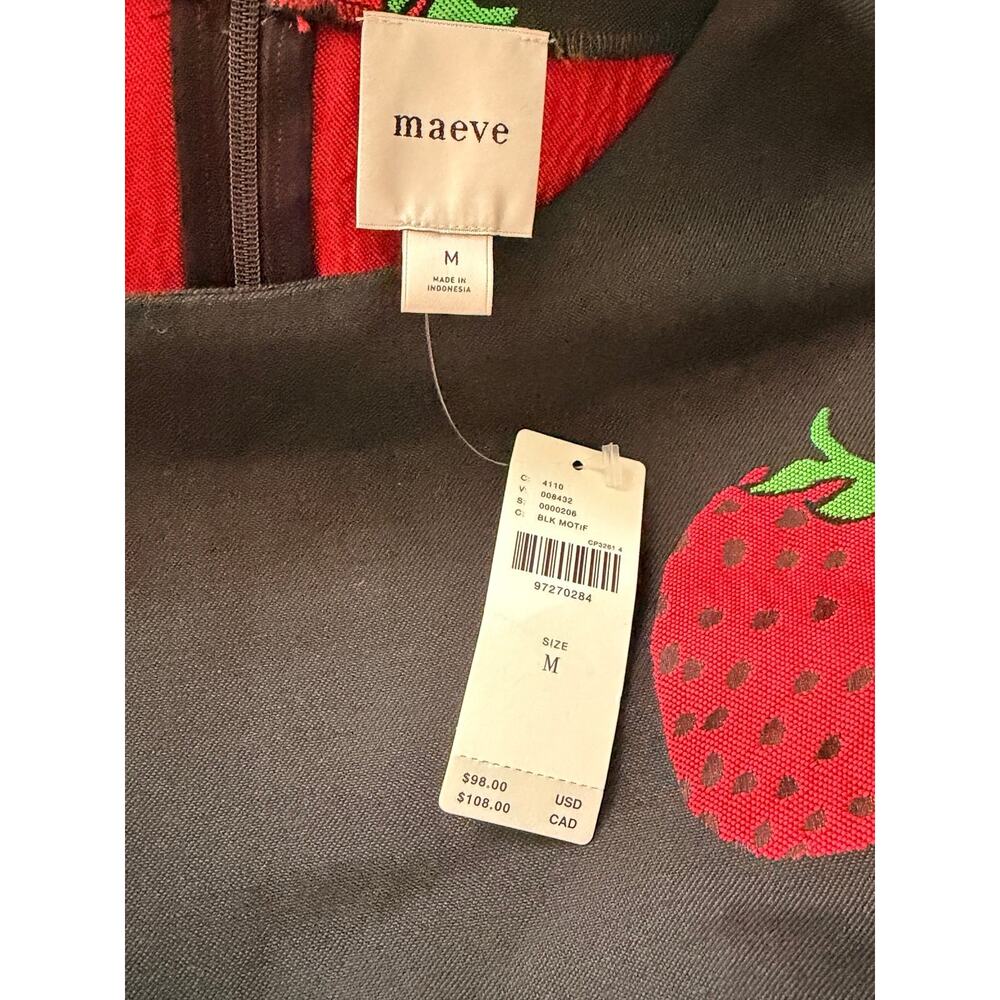 Anthropologie Maeve Puff Sleeve Strawberry Blouse NWT Medium - Picture 4 of 4